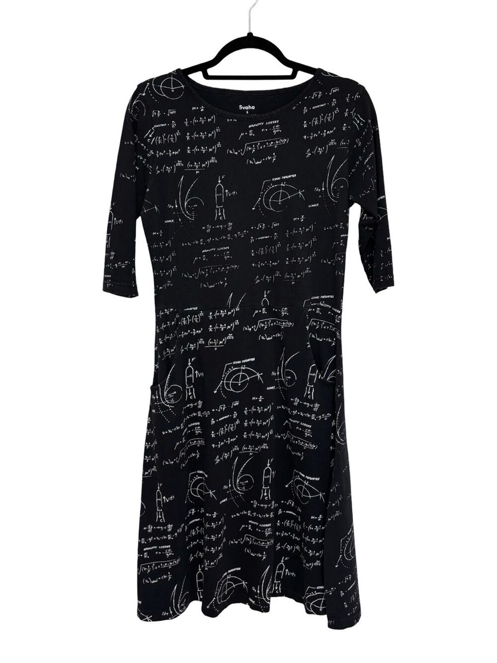 Svaha Math & Science Print Midi Dress 100% Organic Cotton - Size 6